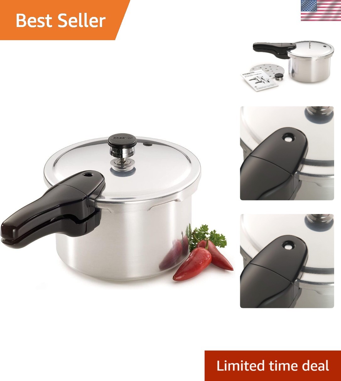 Effortless Cooking with Presto 4-Quart Pressure Cooker, Dishwasher Safe & Fast