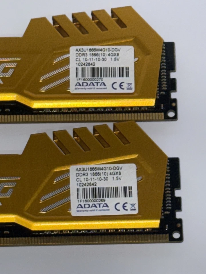 ADATA XPG 8GB (2x4GB) RAM PC3-14900 DDR3-1866  Desktop SDRAM AX3U1866W4G10-DGV - Image 2 of 4