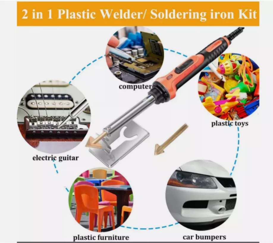 Plastic Welding Kit 100 Watts with Welder Rods Reinforcing Mesh Welding tips&#&