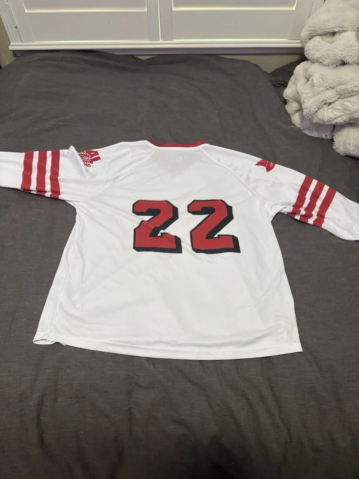 圣何塞鲨鱼队球衣男式中号白色红色49人队拼贴曲棍球NHL 2N — 第 2/2 张图片