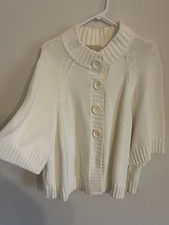 MICHAEL Michael Kors White Solid Knit Button-...