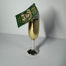 Old World Christmas Champagne Flute Glass Ornament with Tag 5"