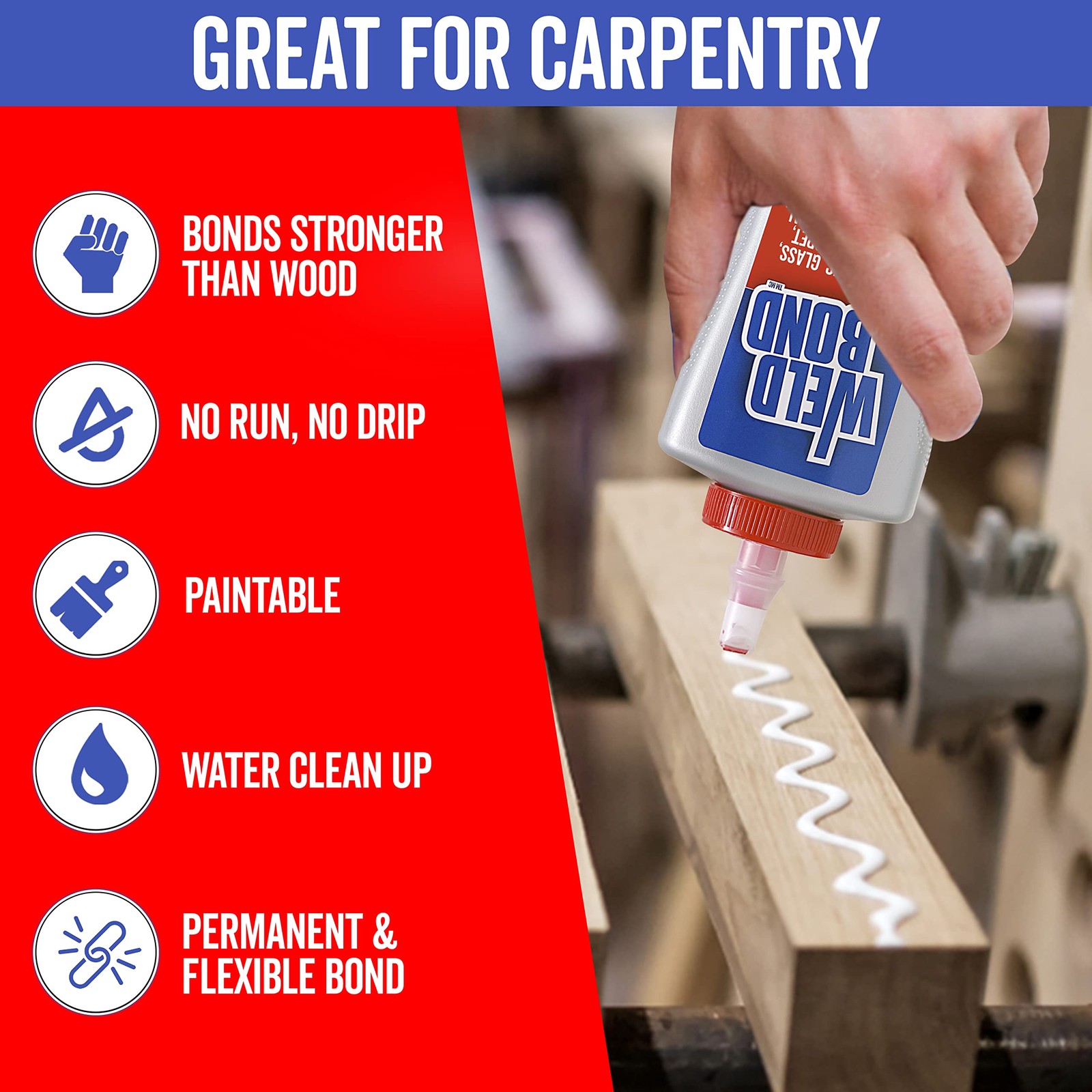 Multi-Surface Adhesive Glue, Bonds Most Anything. Use as Wood Glue or on Fabr...