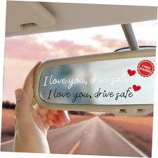 4X Mirror Stickers, Rearview Mirror Black white I Love You Drive Safe