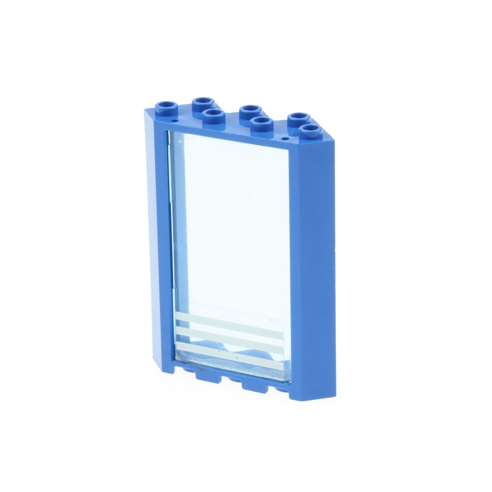 1X Lego Window Frame 4X4X6 Blue Corner Window Pane Stripe 57895PB064 28327