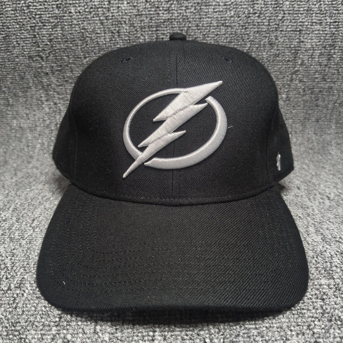 '47 Brand Tampa Bay Lightning Black Fitted Cap NHL Embroidered Logo Ha