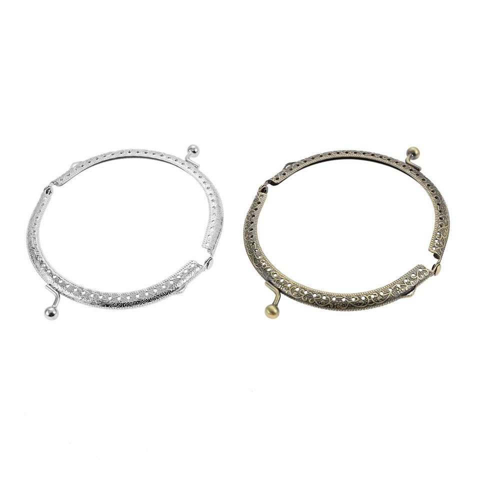 5Pcs Bag Kiss Clasp Retro Metal Purse Frame Arch Shape Coin Bag Clasp 4.13x2.95" - Image 3 of 4