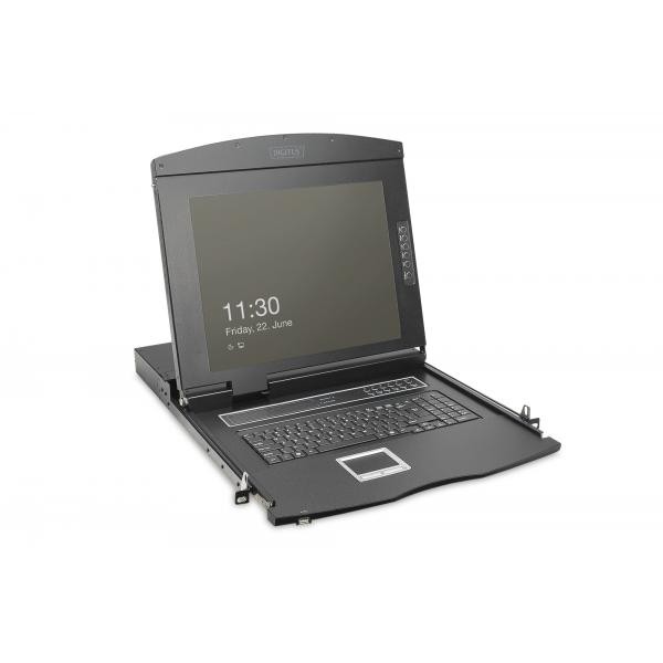 Digitus Console 19 HD LCD KVM, 16 porte VGA, tastiera tedesca (Digitus KVM-konso