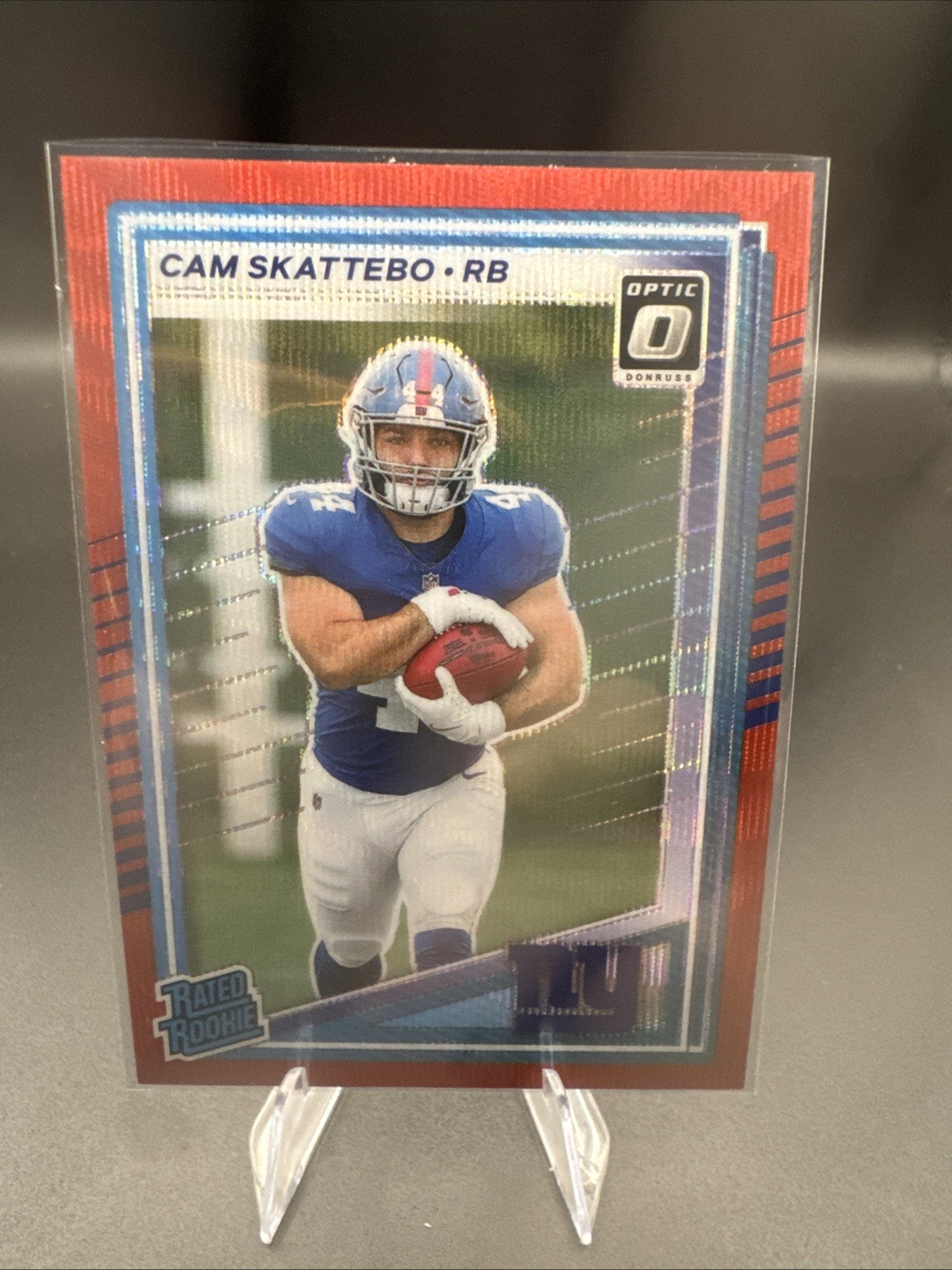 2025 Panini Donruss - Rated Rookie Cam Skattebo #302 Optic Preview Red Wave!!