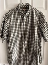 George Mens Shirt Size XL 46-48 Plaid Button Down Collar Short Sleeve