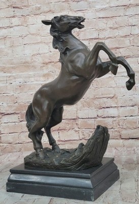 Exquisite Bronze Sculpture of a Rearing Stallion Equestrian by P.J. Mene Sale