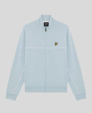 LYLE & SCOTT PASPELIERTES TRACK-TOP MIT DURCHGEHENDEM REISSVERSCHLUSS/OPALBLAU - LARGE EXPRESSVERSAND WAR £90