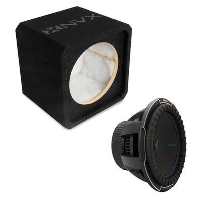 NVX NE121S Single 12'' Sealed 3/4'' MDF Subwoofer Enclosure w/CompQ Subwoofer