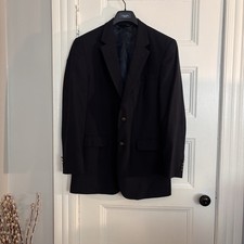 Jos. A. Bank Mens Blazer Jacket Sz 42L 100 Wool 2 Button Sport Coat Navy Blue