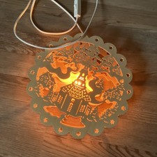 Weihnachts Deko Erzgebirge Beleuchtet Holz Fensterbild Seiffner Dorf OVP