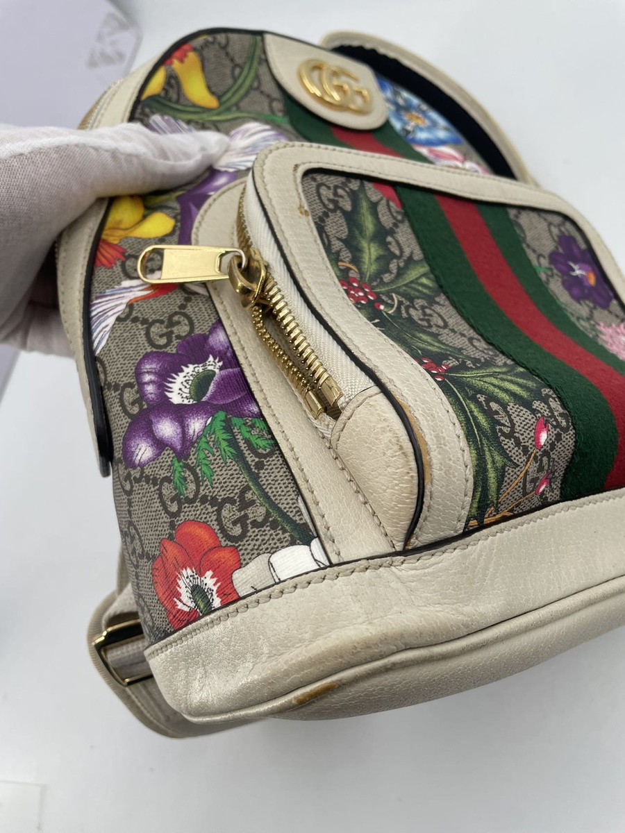 GUCCI GG Supreme Monogram Flora Web Small Ophidia Day Backpack