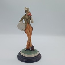 Vittorio Tessaro Figurine costume lady with flowers signed