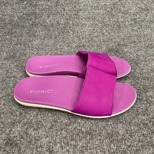 Vionic Val Nubuck Sandal Women’s Sz 7 Purple Arch Support Slip On