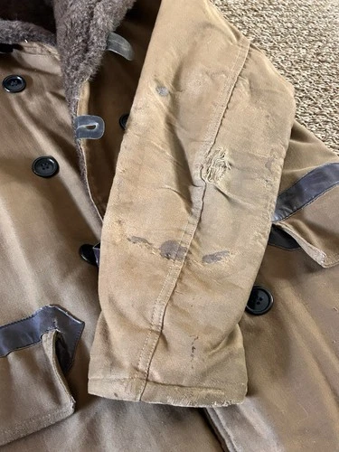 Vintage WWII Era Barnstormer Coat Alpaca Lined Military? 40" Chest image 11