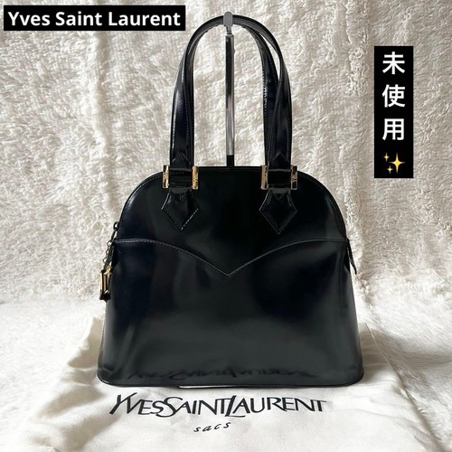 Yves Saint Laurent YSL Handbag Calf Leather Enamel Black