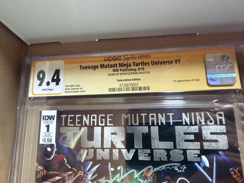 TMNT Universe 1 Sub Edition CGC 9.4 SS 2016 1st App Of Zodi Signed K. Eastman - Afbeelding 9 van 9