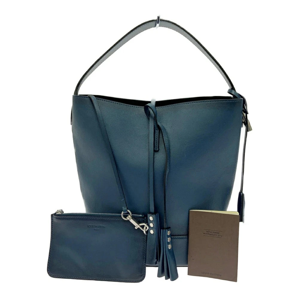 Louis Vuitton M94588 Blue Leather Cuir Nuance Tote Handbag for Women