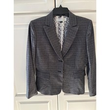 Tahari Arthur S. Levine Petite Gray Plaid Blazer Jacket Women's Size 6P