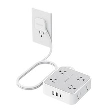 TESSAN Surge Protector Power Strip, 5 Ft Flat Plug, 8 Outlets, 3 USB Ports