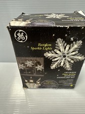 GE 10 Count Random Sparkle Snowflake Icicle Set with 150 Lights, White Wire