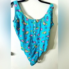 NWT Vintage 80s 90s 1 Pc Floral Swimsuit Size 16 Built In Underwire Bra PushUp