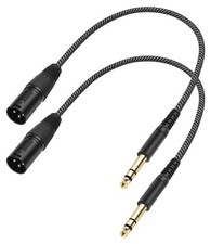 NXKDGFF 1FT 2Pack 1/4 TRS to XLR Male Short Cable, Balanced Cord for Mixer  ...