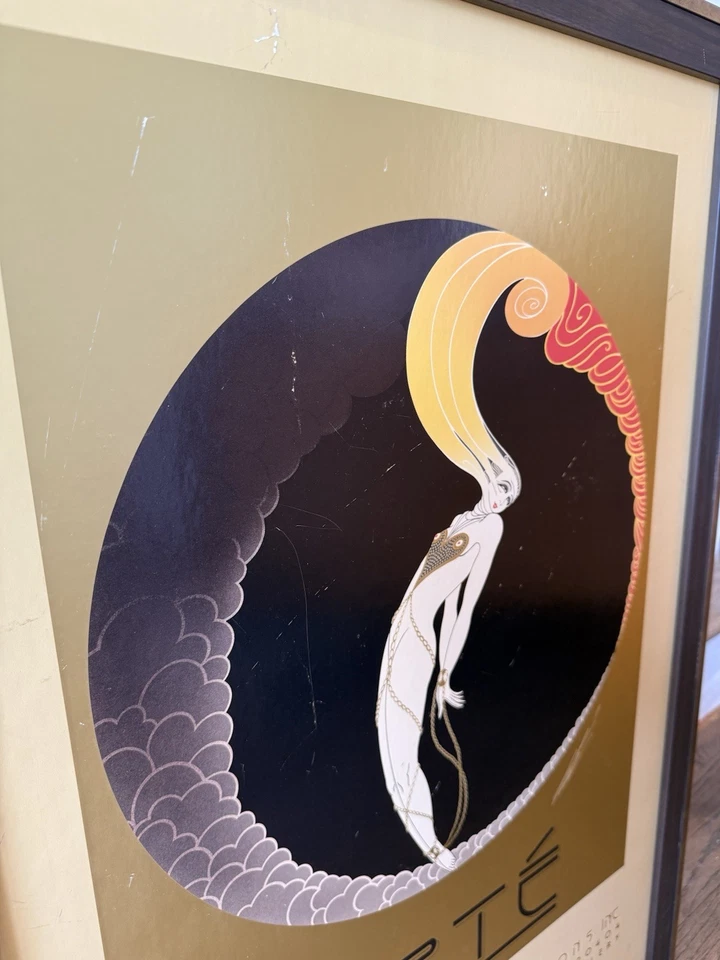 Litografía offset ERTE 1979 L'AMOUR Gold Mirage Edition enmarcada y firmada 20 x 30" Foto 3 de 4