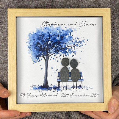 Personalisierte Kiesel Kunst Hochzeitstag Geschenk Andenken 45 Jahre 45.
