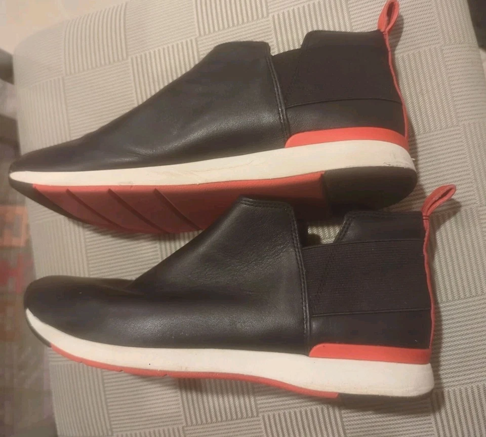 Vionic Cece черный кожаный без шнуровки кроссовок ботинок лодыжки загрузки женщин Sz 9,5 шириной - Изображение 2 из 4