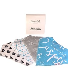 Casper  Cali 4 Organic Baby Boy Bandana Bibs NWT