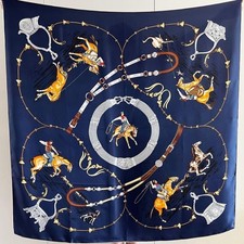 Pure Twill Silk Scarf Bandanna horse chain print Square Shawl Large Wrap 53" Wed