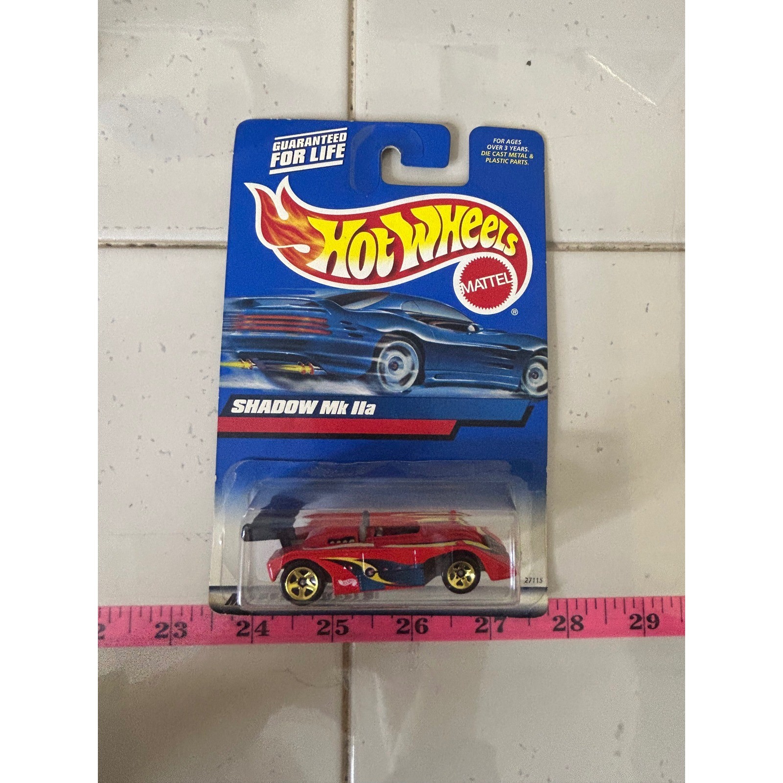 Hot Wheels 2000 Shadow Mk IIa Diecast Car Red Blue Gold