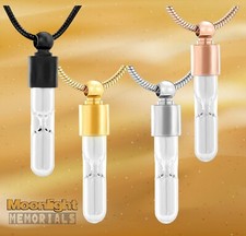 New Hourglass Cremation Cylinder Hour Glass Urn Keepsake Ashes Memorial Necklace