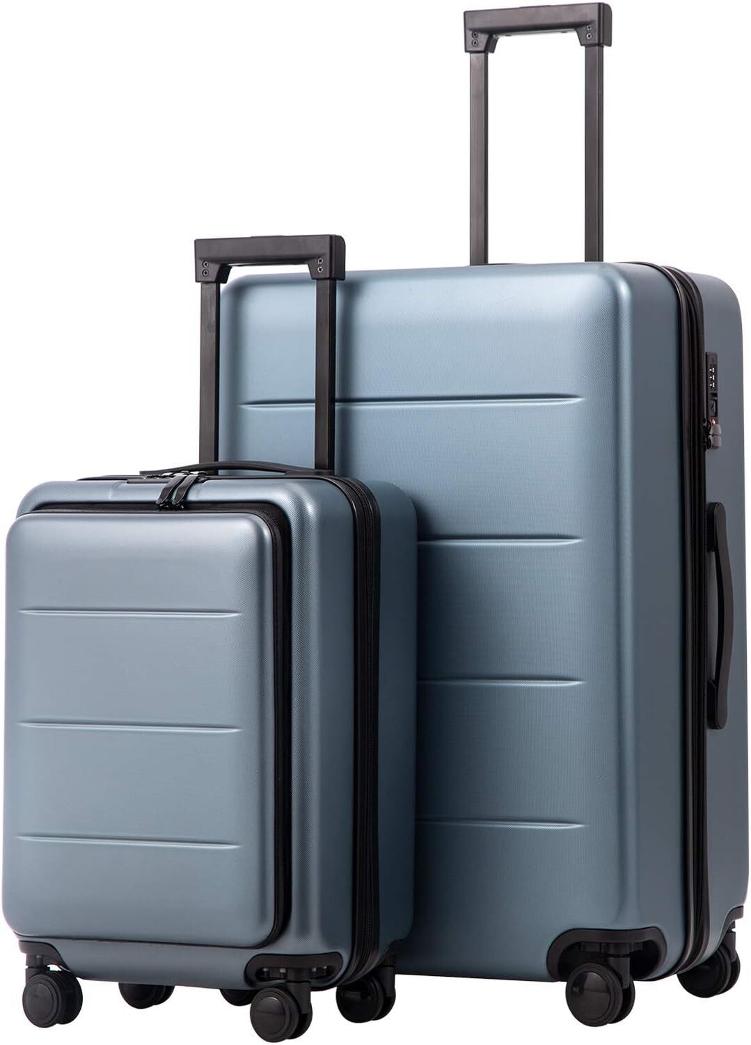 Luggage Suitcase 2-piece Carry On ABS+PC Spinner Trolley with Pocket Compartment