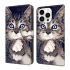 For Various Phone Cool Cat Card Wallet Bag Case Flip Stand Cover Magnetic Purse