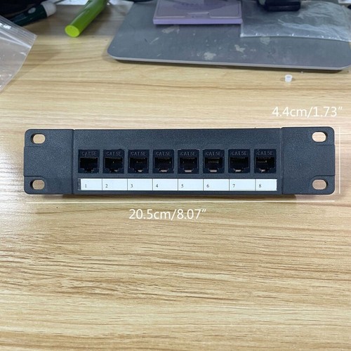 8 Port CAT5e RJ45 Pass-Thru Patch Panel with Mounting Bracket for Keystone Jacks - Afbeelding 8 van 8