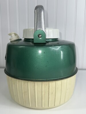 Vintage 1960's Coleman Diamond Badge Green 1 Gallon Thermos Water