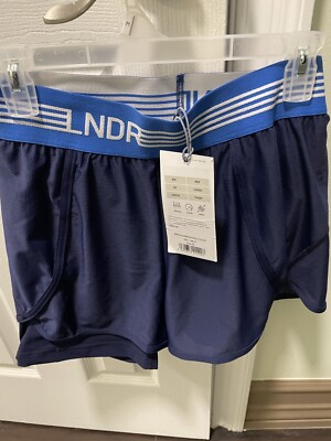 LNDR All Sports Technical Two Layer Scallop Edge Shorts Size M new navy blue