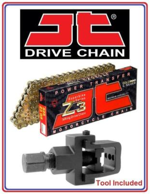 Honda NV600 Steed 89-94 JT Z3 Super HD Gold X-Ring Chain 525x120 Links + Tool