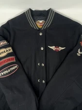 Vintage 1990/2000s Harley Davidson Wool Embroidered Bomber Jacket (XL)