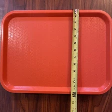 Vintage ORANGE Cambro Red Cafeteria Lunchroom Tray 16 x 12  Fast Food USA
