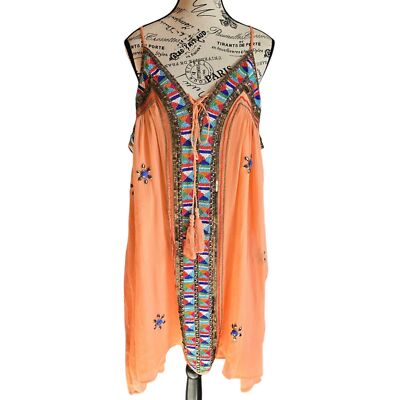 NWOT Proper beaded sequins tassels spaghetti strap festival dress XL