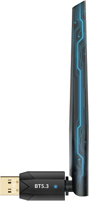 Long Range Bluetooth 5.3 USB Adapter for PC, 492FT, Plug and Play Wireless 