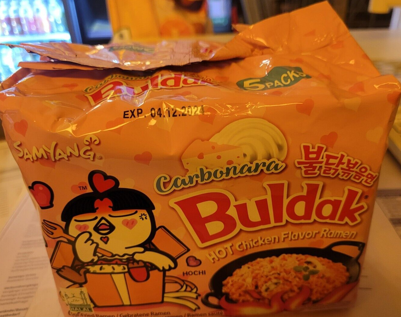 Samyang Buldak Cabonara Ramen Instantnudeln 130g (5 Packungen)