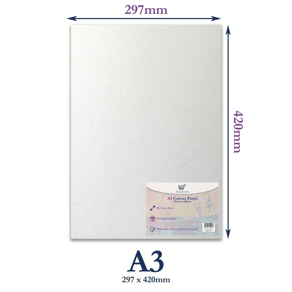 A2 Canvas Panel Stretched Blank Canvas Board Primed Artist Boards 100% Cotton for Oil Painting Acrylic Paint Mixed Media Acid Free White Cloths Art Painting Panel (A2 Size - 420 x 594mm